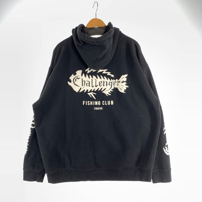 【中古品】【メンズ】 CHALLENGER チャレンジャー IND4000C PULLOVER PARKA FISHING CLUB パーカー 長袖 トップス 古着 142-260906-mh-04-fuzh サイズ：XL カラー：ブラック 万代Net店