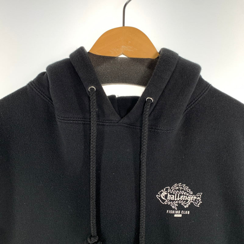 【中古品】【メンズ】 CHALLENGER チャレンジャー IND4000C PULLOVER PARKA FISHING CLUB パーカー 長袖 トップス 古着 142-260906-mh-04-fuzh サイズ：XL カラー：ブラック 万代Net店