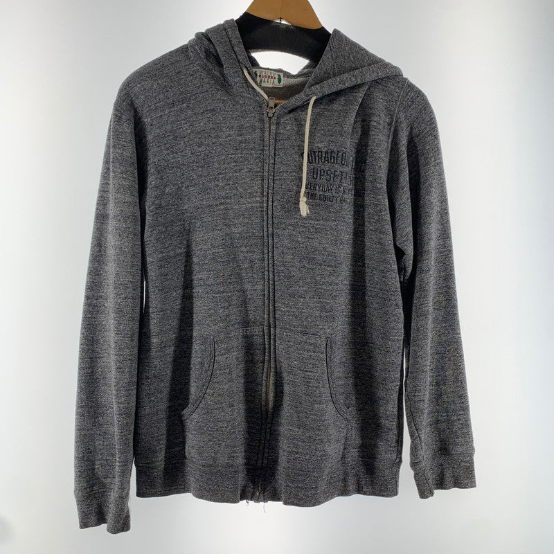 【中古品】【メンズ】 WACKO MARIA ワコマリア ジップパーカー フーディー 杢GRAY/SIZE:L/バックプリント(マリア) ※ほつれ・色落ち・使用感有 140-260916-io-08-fuzh カラー：杢グレー 万代Net店