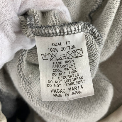 【中古品】【メンズ】 WACKO MARIA ワコマリア ジップパーカー フーディー 杢GRAY/SIZE:L/バックプリント(マリア) ※ほつれ・色落ち・使用感有 140-260916-io-08-fuzh カラー：杢グレー 万代Net店