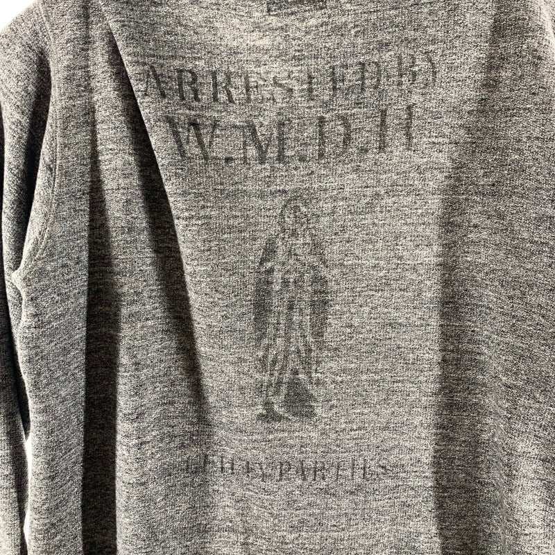 【中古品】【メンズ】 WACKO MARIA ワコマリア ジップパーカー フーディー 杢GRAY/SIZE:L/バックプリント(マリア) ※ほつれ・色落ち・使用感有 140-260916-io-08-fuzh カラー：杢グレー 万代Net店