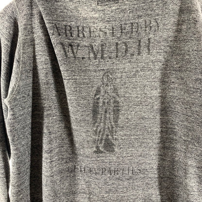 【中古品】【メンズ】 WACKO MARIA ワコマリア ジップパーカー フーディー 杢GRAY/SIZE:L/バックプリント(マリア) ※ほつれ・色落ち・使用感有 140-260916-io-08-fuzh カラー：杢グレー 万代Net店