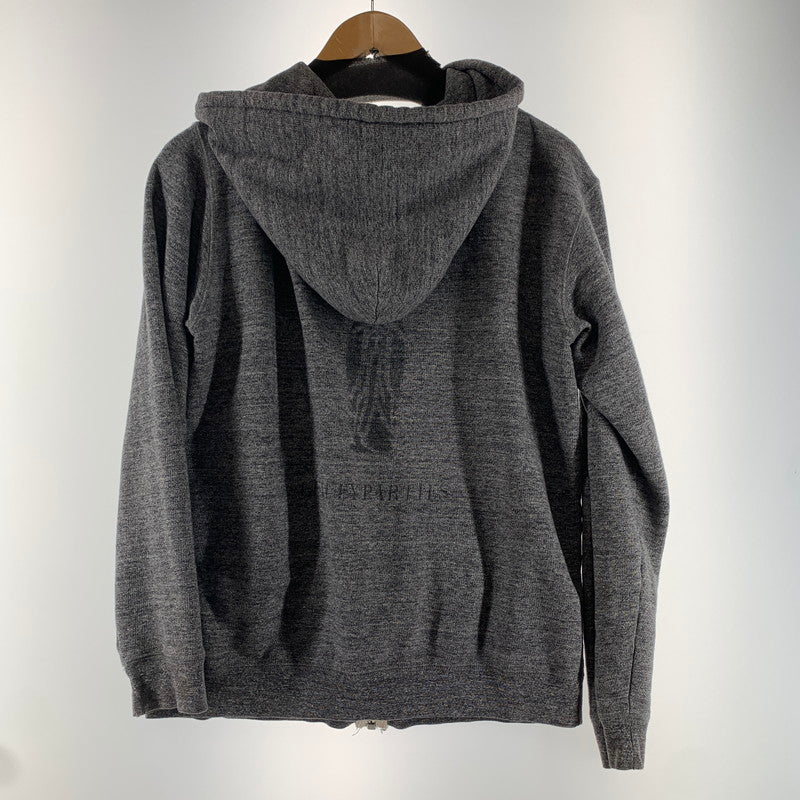 【中古品】【メンズ】 WACKO MARIA ワコマリア ジップパーカー フーディー 杢GRAY/SIZE:L/バックプリント(マリア) ※ほつれ・色落ち・使用感有 140-260916-io-08-fuzh カラー：杢グレー 万代Net店