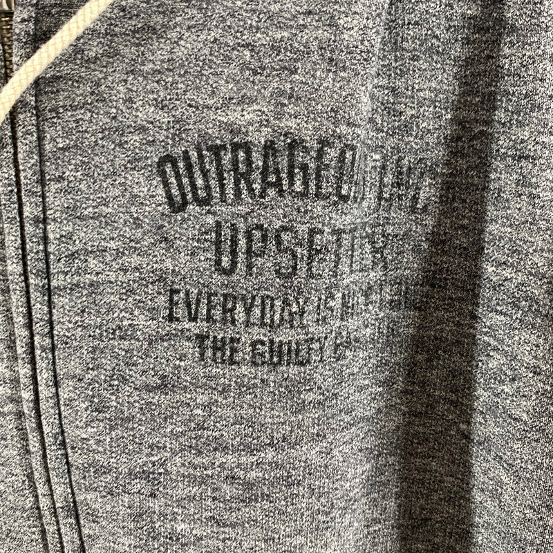 【中古品】【メンズ】 WACKO MARIA ワコマリア ジップパーカー フーディー 杢GRAY/SIZE:L/バックプリント(マリア) ※ほつれ・色落ち・使用感有 140-260916-io-08-fuzh カラー：杢グレー 万代Net店