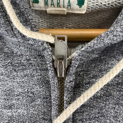 【中古品】【メンズ】 WACKO MARIA ワコマリア ジップパーカー フーディー 杢GRAY/SIZE:L/バックプリント(マリア) ※ほつれ・色落ち・使用感有 140-260916-io-08-fuzh カラー：杢グレー 万代Net店