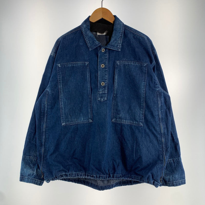 【中古品】【メンズ】 ALOUND アラウンド VENTILATION US ARMY M-35 DENIM PULLOVER デニム プルオーバー 長袖 トップス 古着 142-260906-mh-05-fuzh サイズ：L カラー：インディゴ 万代Net店