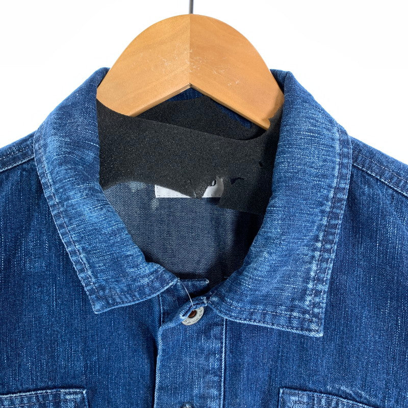 【中古品】【メンズ】 ALOUND アラウンド VENTILATION US ARMY M-35 DENIM PULLOVER デニム プルオーバー 長袖 トップス 古着 142-260906-mh-05-fuzh サイズ：L カラー：インディゴ 万代Net店
