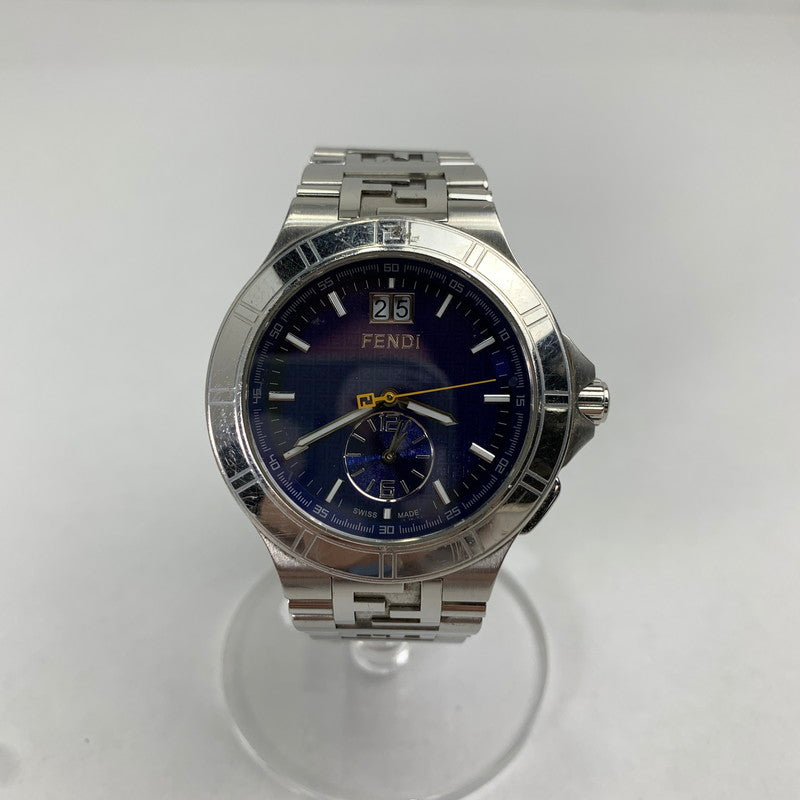 【中古品】【メンズ】 FENDI フェンディ ハイスピード 4700G ステンレススチール SS クォーツ 紺文字盤 腕時計 時計 183-260907-mh-02-fuz カラー：シルバー（文字盤ネイビー） 万代Net店