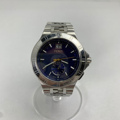 【中古品】【メンズ】 FENDI フェンディ ハイスピード 4700G ステンレススチール SS クォーツ 紺文字盤 腕時計 時計 183-260907-mh-02-fuz カラー：シルバー（文字盤ネイビー） 万代Net店