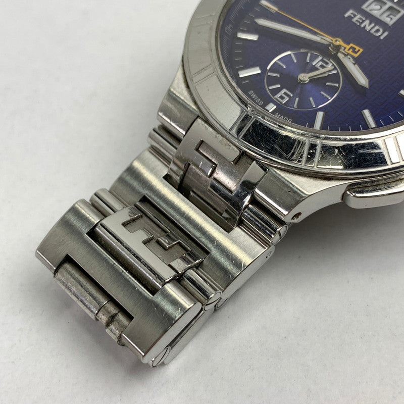 【中古品】【メンズ】 FENDI フェンディ ハイスピード 4700G ステンレススチール SS クォーツ 紺文字盤 腕時計 時計 183-260907-mh-02-fuz カラー：シルバー（文字盤ネイビー） 万代Net店