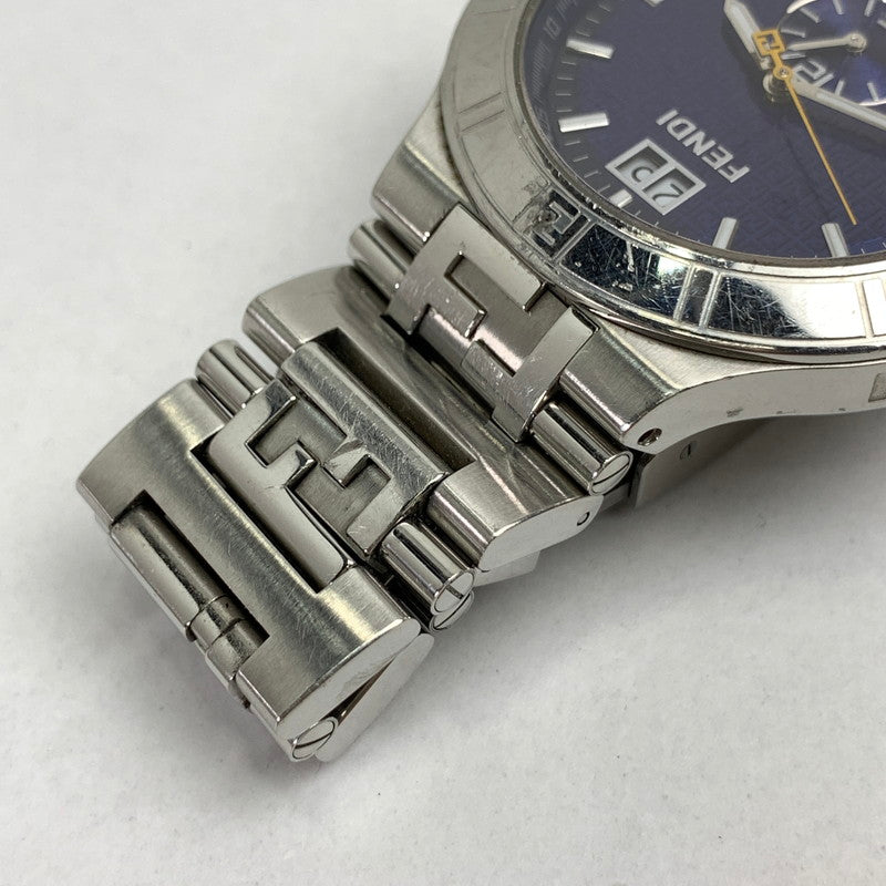 【中古品】【メンズ】 FENDI フェンディ ハイスピード 4700G ステンレススチール SS クォーツ 紺文字盤 腕時計 時計 183-260907-mh-02-fuz カラー：シルバー（文字盤ネイビー） 万代Net店