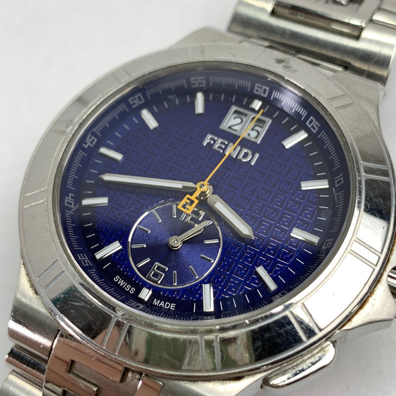 【中古品】【メンズ】 FENDI フェンディ ハイスピード 4700G ステンレススチール SS クォーツ 紺文字盤 腕時計 時計 183-260907-mh-02-fuz カラー：シルバー（文字盤ネイビー） 万代Net店