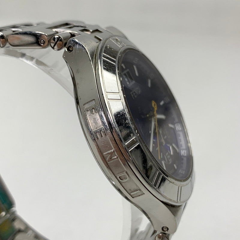 【中古品】【メンズ】 FENDI フェンディ ハイスピード 4700G ステンレススチール SS クォーツ 紺文字盤 腕時計 時計 183-260907-mh-02-fuz カラー：シルバー（文字盤ネイビー） 万代Net店