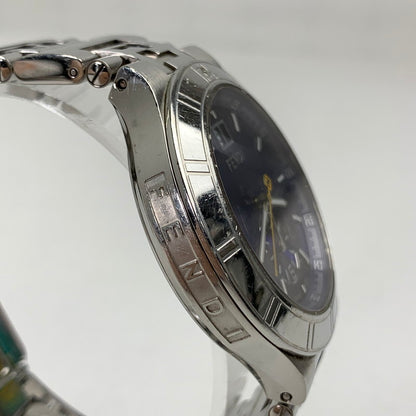 【中古品】【メンズ】 FENDI フェンディ ハイスピード 4700G ステンレススチール SS クォーツ 紺文字盤 腕時計 時計 183-260907-mh-02-fuz カラー：シルバー（文字盤ネイビー） 万代Net店