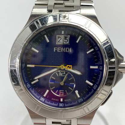 【中古品】【メンズ】 FENDI フェンディ ハイスピード 4700G ステンレススチール SS クォーツ 紺文字盤 腕時計 時計 183-260907-mh-02-fuz カラー：シルバー（文字盤ネイビー） 万代Net店