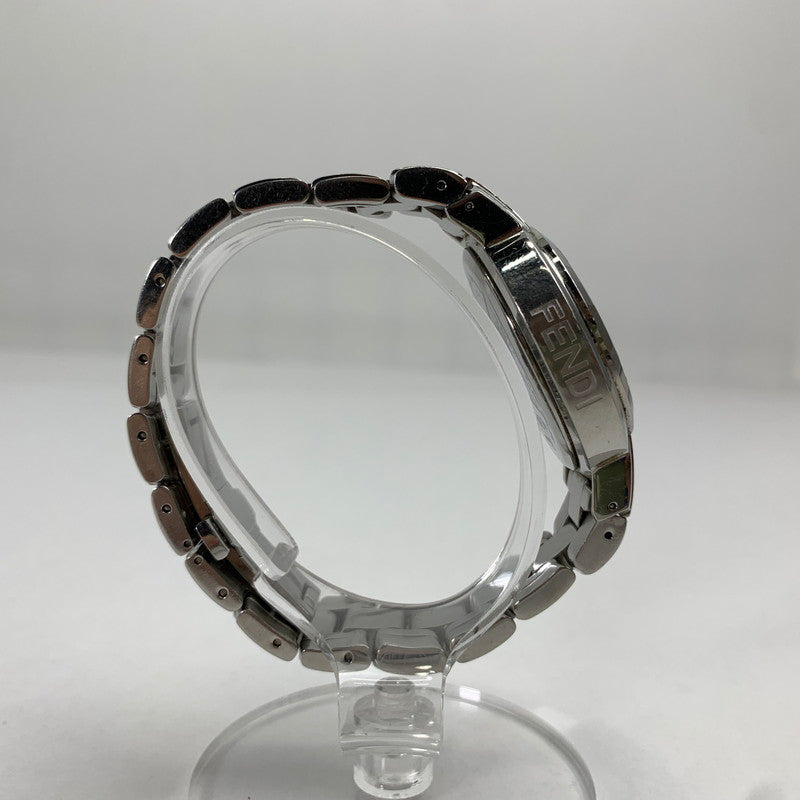 【中古品】【メンズ】 FENDI フェンディ オロロジ クロノグラフ 4500G ステンレススチール SS クォーツ 黒文字盤 腕時計 時計 182-260907-mh-01-fuz カラー：シルバー（文字盤ブラック） 万代Net店