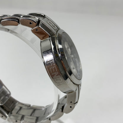 【中古品】【メンズ】 FENDI フェンディ オロロジ クロノグラフ 4500G ステンレススチール SS クォーツ 黒文字盤 腕時計 時計 182-260907-mh-01-fuz カラー：シルバー（文字盤ブラック） 万代Net店