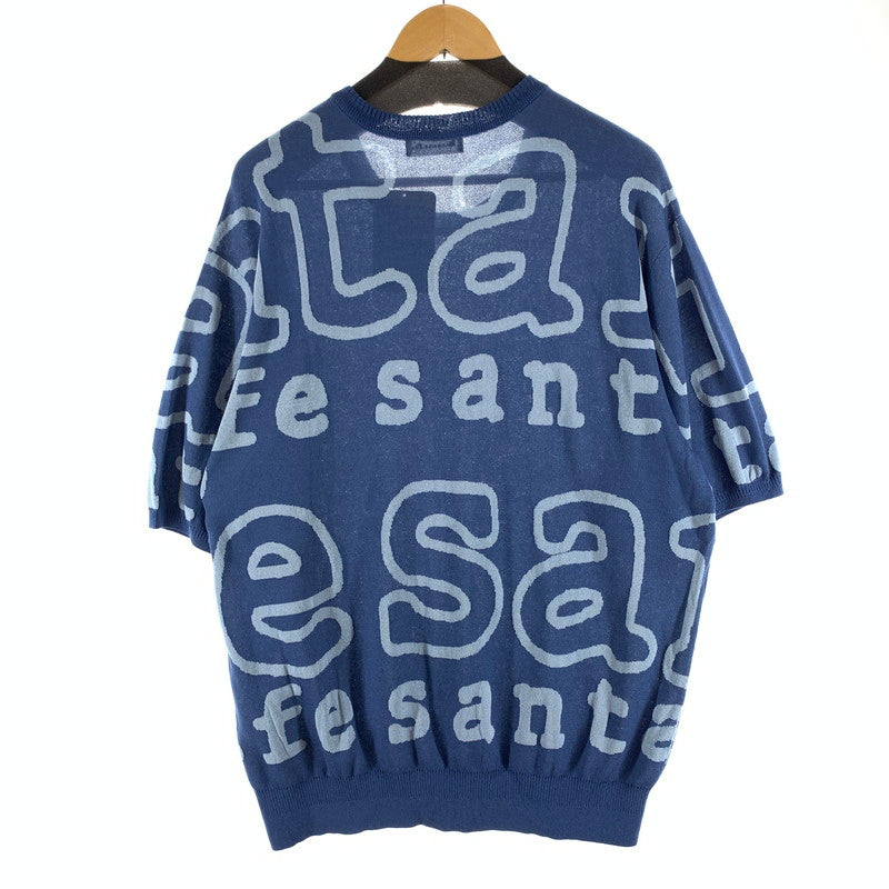 【中古品】【メンズ】 SANTA FE SUMMER S.S KNIT サンタフェ サマーニット 半袖ニット カットソー Tシャツ 140-260922-gm-17-fuzh サイズ：52 カラー：ブルー 万代Net店