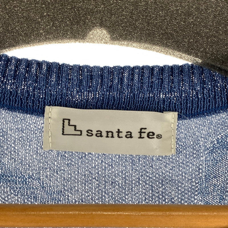【中古品】【メンズ】 SANTA FE SUMMER S.S KNIT サンタフェ サマーニット 半袖ニット カットソー Tシャツ 140-260922-gm-17-fuzh サイズ：52 カラー：ブルー 万代Net店