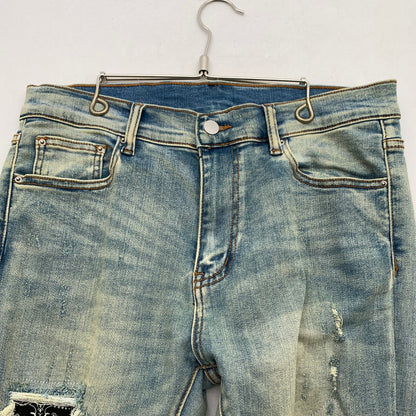 【中古品】【メンズ】 MNML RN139488 STRETCH DENIM ストレッチデニム パンツ ジーンズ ジーパン INDIGO ダメージ加工 バンダナ柄 SIZE:32 153-260909-io-06-fuzh カラー：インディゴ 万代Net店