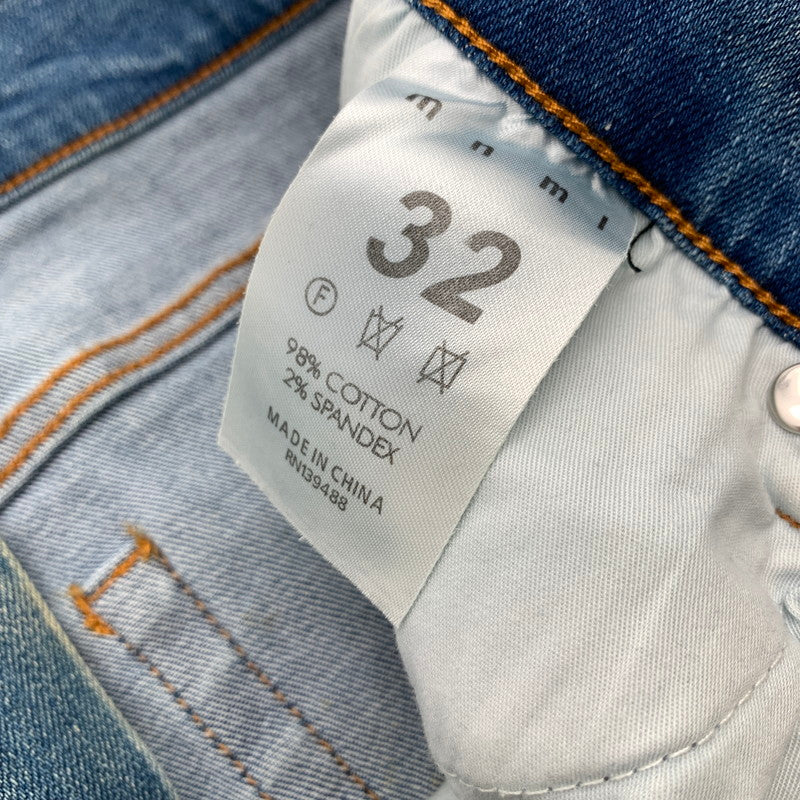 【中古品】【メンズ】 MNML RN139488 STRETCH DENIM ストレッチデニム パンツ ジーンズ ジーパン INDIGO ダメージ加工 バンダナ柄 SIZE:32 153-260909-io-06-fuzh カラー：インディゴ 万代Net店