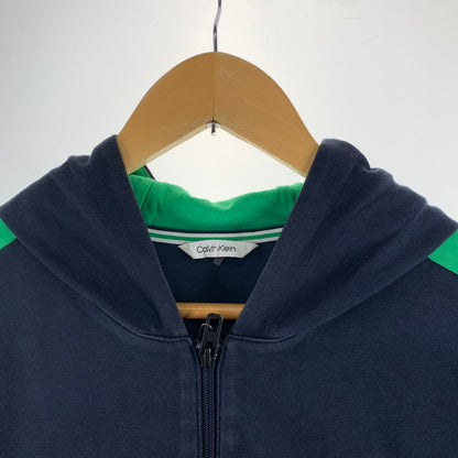 【中古品】【メンズ】 CALVIN KLEIN カルバンクライン ZIP PARKA ジップ パーカー トップス 長袖 古着 141-261009-mh-06-fuzh サイズ：XL カラー：ネイビー・ホワイト・グリーン 万代Net店