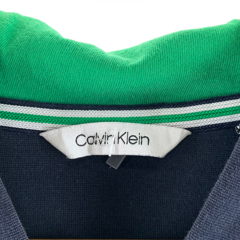 【中古品】【メンズ】 CALVIN KLEIN カルバンクライン ZIP PARKA ジップ パーカー トップス 長袖 古着 141-261009-mh-06-fuzh サイズ：XL カラー：ネイビー・ホワイト・グリーン 万代Net店