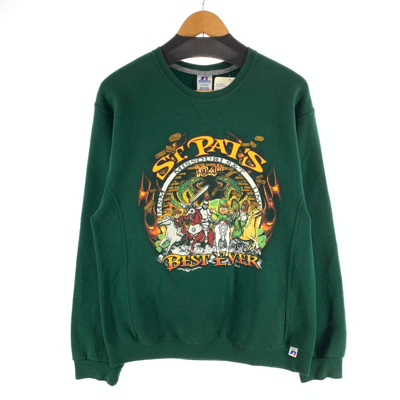 【中古品】【メンズ】 RUSSELL ATHLETIC CREW NECK TRAINER ラッセルアスレチック クルーネックスウェット 古着 145-261018-gm-12-fuzh サイズ：M カラー：グリーン 万代Net店
