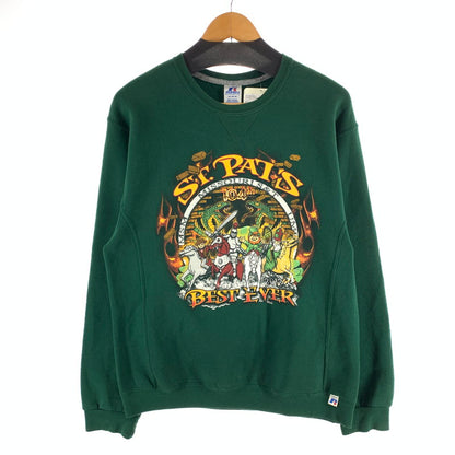 【中古品】【メンズ】 RUSSELL ATHLETIC CREW NECK TRAINER ラッセルアスレチック クルーネックスウェット 古着 145-261018-gm-12-fuzh サイズ：M カラー：グリーン 万代Net店