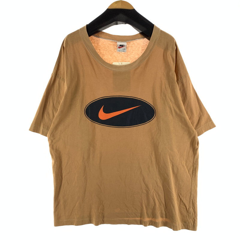 【中古品】【メンズ】 NIKE ナイキ SS TEE 半袖Tシャツ 90s カットソー 古着 145-260923-gm-06-fuzh サイズ：L カラー：オレンジ イエロー 万代Net店