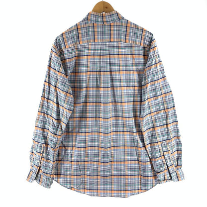 【中古品】【メンズ】 RALPH LAUREN ラルフローレン CHECK SHIRT 長袖チェックシャツ ブランド 古着 145-260923-gm-03-fuzh サイズ：XL カラー：ブルー オレンジ チェック 万代Net店