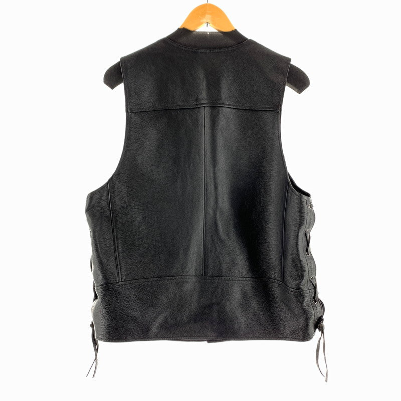 【中古品】【メンズ】 HARLEY-DAVIDSON ハーレーダビットソン 98007-11VM TRADITION LEATHER VEST レザーベスト BLACK/SIZE:L 145-260909-io-04-fuzh カラー：ブラック 万代Net店