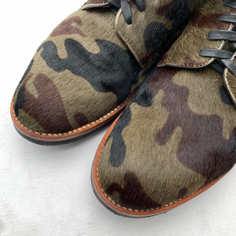 【中古品】【メンズ】 HIROSHI TSUBOUCHI ヒロシツボウチ HT0-DA03 牛毛付カモフラグッドイヤー カモ柄/ハラコ/SIZE:8.5 シューズ 箱付き 靴 ※使用感あり・箱傷み・カビ臭あり 164-260908-io-01-fuzh 万代Net店