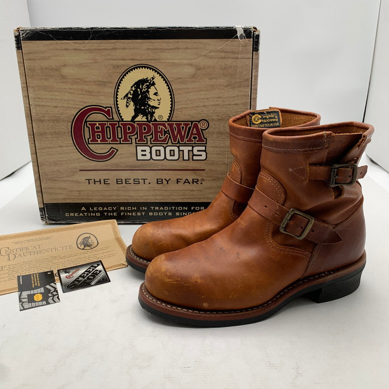 【中古品】【メンズ】 CHIPPEWA チペワ 91065 ENGINEER BOOTS ブーツ BROWN/SIZE:9.5表記/USA製/箱付属 靴 ※使用感あり・箱傷み・カビ臭あり 164-260908-io-11-fuzh カラー：ブラウン 万代Net店