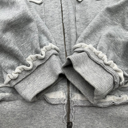 【中古品】【メンズ】 ELANQUE エランク ZIP UP PARKER ジップアップ パーカー フーディー GRAY/SIZE:M ※袖汚れあり 142-260909-io-03-fuzh カラー：グレー 万代Net店