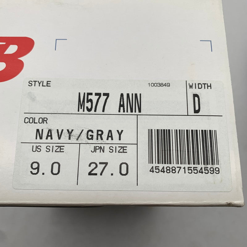 【中古品】【メンズ】 NEW BALANCE ニューバランス M577ANN ローカットスニーカー 紺/SIZE:8 1/2(27.0cm相当)/靴紐・保存袋・箱付属 ※使用感・カビ臭有 スニーカー 靴 162-260908-io-13-fuzh カラー：ネイビー 万代Net店