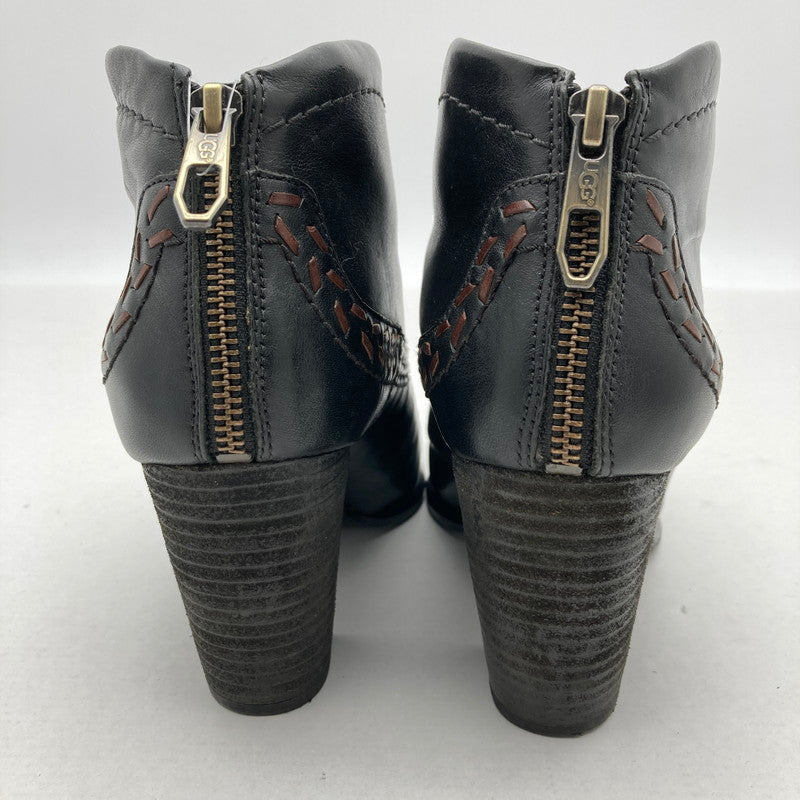 【中古品】【レディース】 UGG アグ F30014G レザー ショートブーツ 靴 167-260929-vt-91-fuzh サイズ：24.0cm カラー：ブラック 万代Net店