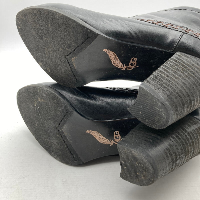 【中古品】【レディース】 UGG アグ F30014G レザー ショートブーツ 靴 167-260929-vt-91-fuzh サイズ：24.0cm カラー：ブラック 万代Net店