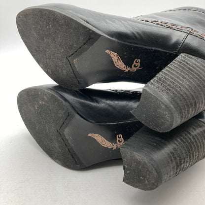 【中古品】【レディース】 UGG アグ F30014G レザー ショートブーツ 靴 167-260929-vt-91-fuzh サイズ：24.0cm カラー：ブラック 万代Net店