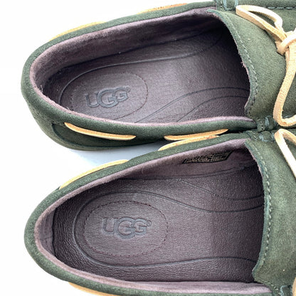 【中古品】【メンズ】 UGG アグ デッキシューズ 深緑/SIZE:28.0cm/スエード/ファーインソール・箱付属 靴 スウェード シューズ ※箱傷み・カビ臭あり 164-260908-io-04-fuzh 万代Net店
