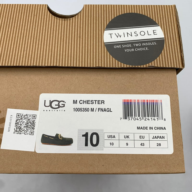 【中古品】【メンズ】 UGG アグ デッキシューズ 深緑/SIZE:28.0cm/スエード/ファーインソール・箱付属 靴 スウェード シューズ ※箱傷み・カビ臭あり 164-260908-io-04-fuzh 万代Net店