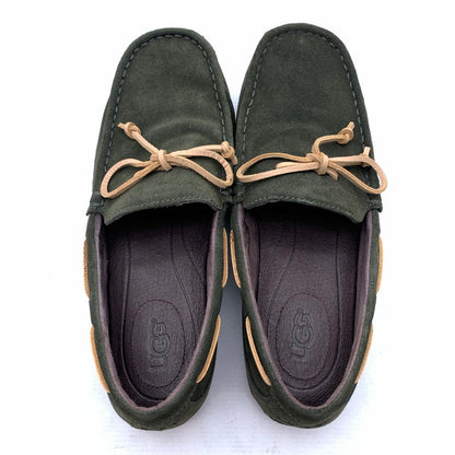 【中古品】【メンズ】 UGG アグ デッキシューズ 深緑/SIZE:28.0cm/スエード/ファーインソール・箱付属 靴 スウェード シューズ ※箱傷み・カビ臭あり 164-260908-io-04-fuzh 万代Net店