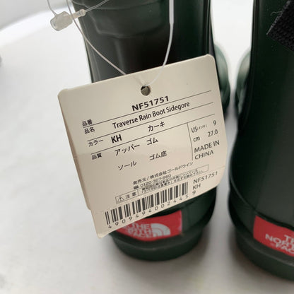 【中古品】【メンズ】 THE NORTH FACE ザ・ノースフェイス NF51751 TRAVERSE RAIN BOOT SIDEGORE KHAKI/SIZE:27.0cm レインブーツ 長靴 箱付属 靴 ※カビ臭あり 164-260908-io-02-fuzh カラー：カーキ 万代Net店
