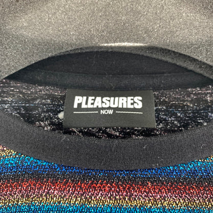 【中古品】【メンズ】 PLEASURES プレジャーズ 長袖Tシャツ MULTIボーダー.ラメ SIZE:XL ※手首毛玉あり・ひきつれ・糸の飛び出しあり 142-260917-io-20-fuzh カラー：マルチ 万代Net店