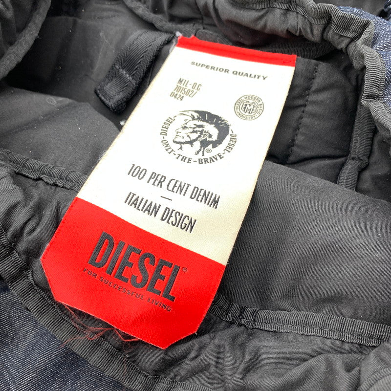 【中古品】【メンズ】 DIESEL ディーゼル BACKPACK バックパック リュック BLACK.RED/Wベルトバックル ※スレ・使用感有 カバン バッグ かばん 鞄 188-260909-io-01-fuzh カラー：ブラックレッド 万代Net店
