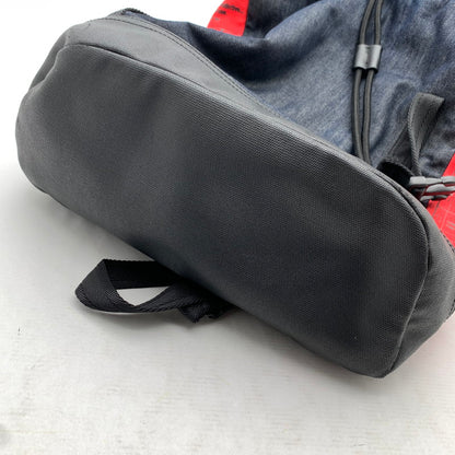 【中古品】【メンズ】 DIESEL ディーゼル BACKPACK バックパック リュック BLACK.RED/Wベルトバックル ※スレ・使用感有 カバン バッグ かばん 鞄 188-260909-io-01-fuzh カラー：ブラックレッド 万代Net店