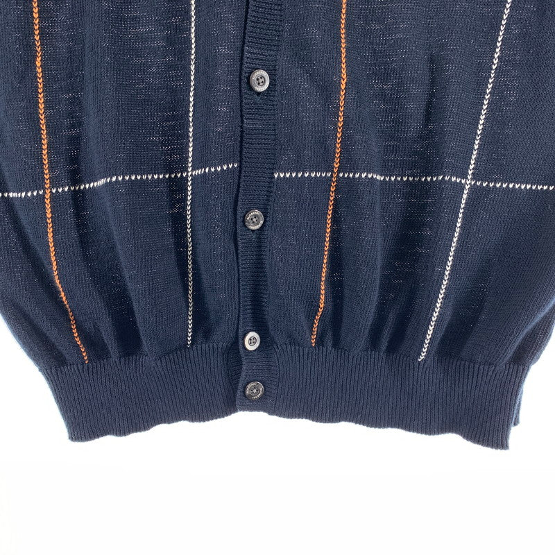 【中古品】【メンズ】 BURBERRY LONDON バーバリー ロンドン LINEN ニット ベスト トップス 古着 141-261009-mh-10-fuzh サイズ：L カラー：ブラック・チェック 万代Net店