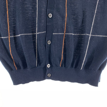 【中古品】【メンズ】 BURBERRY LONDON バーバリー ロンドン LINEN ニット ベスト トップス 古着 141-261009-mh-10-fuzh サイズ：L カラー：ブラック・チェック 万代Net店