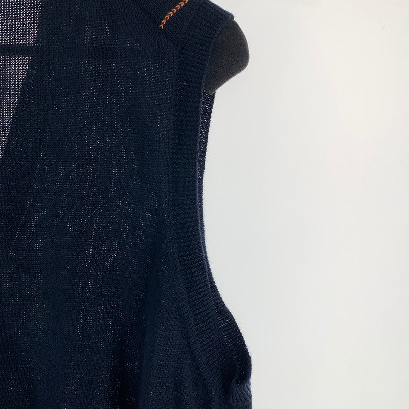 【中古品】【メンズ】 BURBERRY LONDON バーバリー ロンドン LINEN ニット ベスト トップス 古着 141-261009-mh-10-fuzh サイズ：L カラー：ブラック・チェック 万代Net店