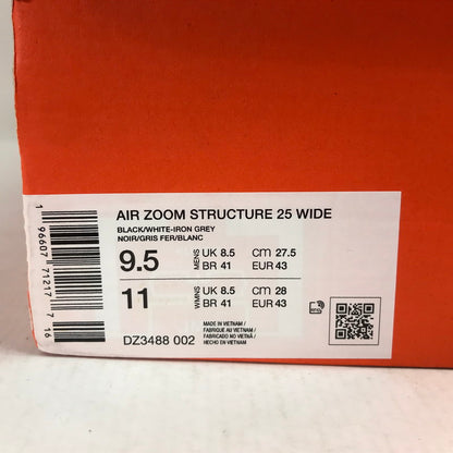 【中古美品】【メンズ】 NIKE ナイキ AIR ZOOM STRUCTURE 25 WIDE エア ズーム ストラクチャー スニーカー 靴 160-260925-mh-06-fuzh サイズ：27.5cm カラー：ブラック 万代Net店
